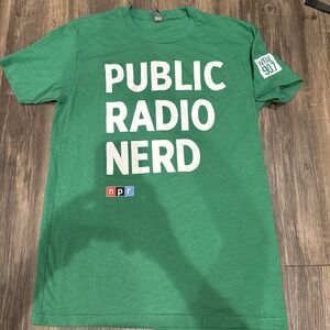 WFAE 90.7 FM - Charlottes- Public Radio Nerd - Green Shirt - M - Next Level NPR